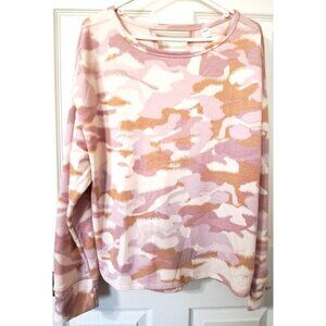 Old Navy Active Wear Women's L Pink Twist Back Long Sleeve Camo Top FLAW